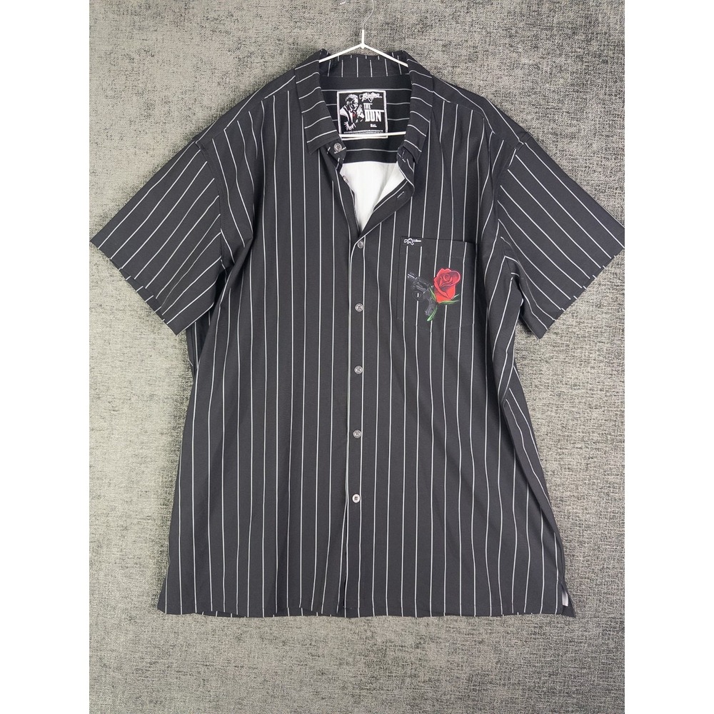 Retro Rifle Shirt Mens 2XL Black Striped The Don Godfather Rose Vacations